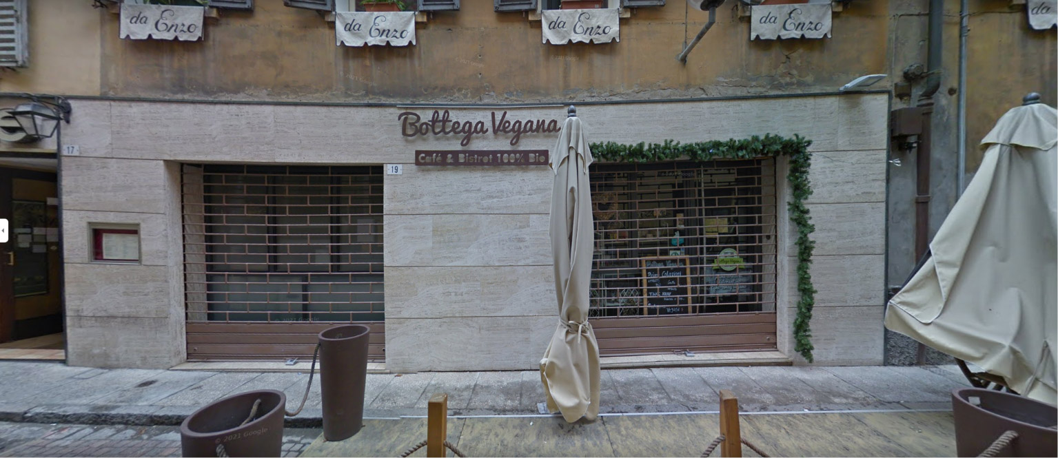 Foto dell'esterno della Bottega Vegana