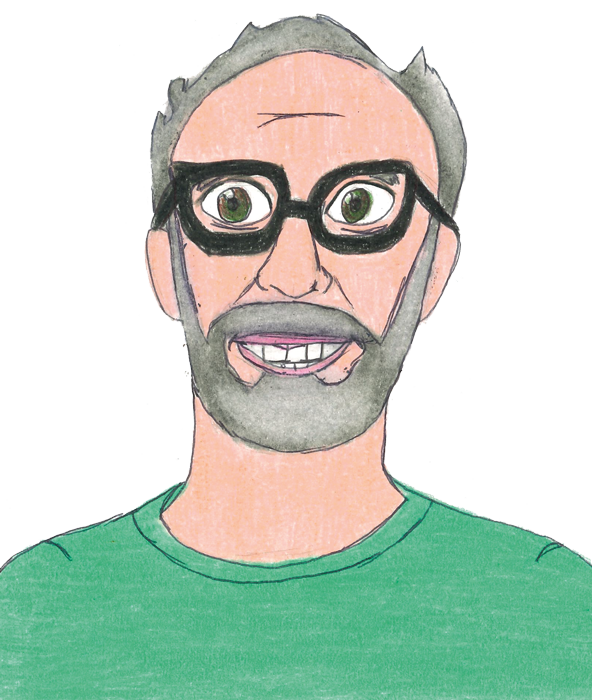 Disegno a mano del volto di Massimo Bottura